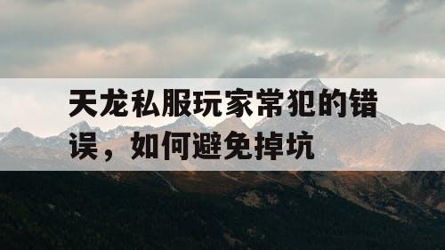 天龙私服玩家常犯的错误，如何避免掉坑