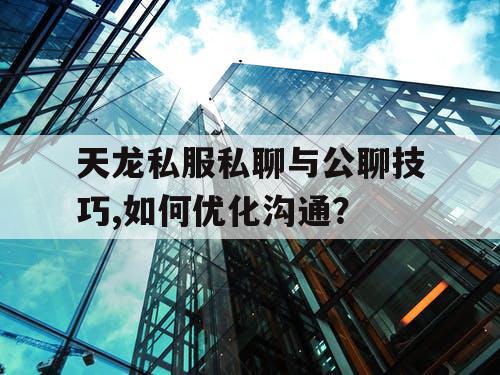 天龙私服私聊与公聊技巧,如何优化沟通？