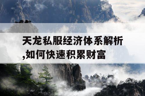 天龙私服经济体系解析,如何快速积累财富