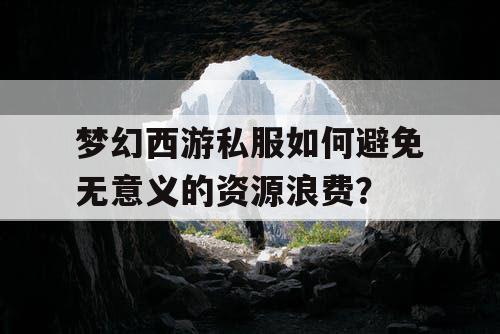 梦幻西游私服如何避免无意义的资源浪费？