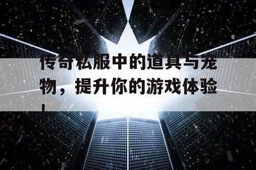传奇私服中的道具与宠物，提升你的游戏体验！