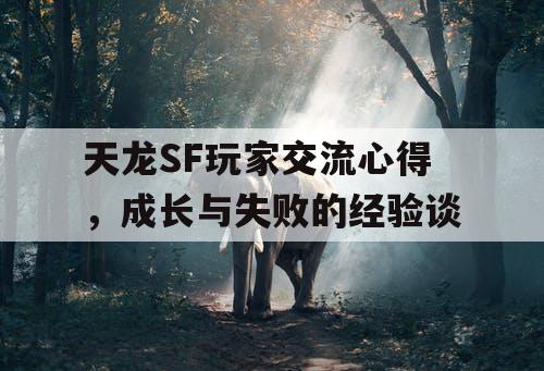 天龙SF玩家交流心得,成长与失败的经验谈 天龙SF玩家交流心得,成长与失败的经验谈