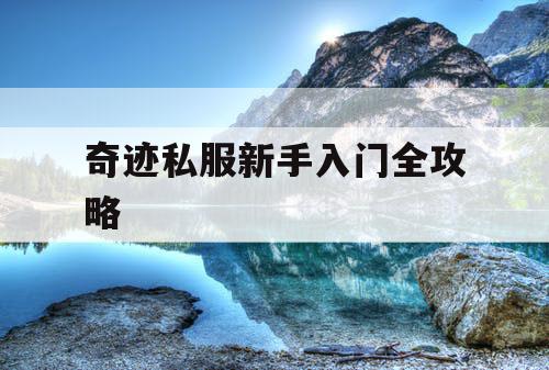奇迹私服新手入门全攻略