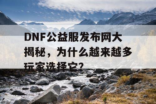 DNF公益服发布网大揭秘，为什么越来越多玩家选择它？