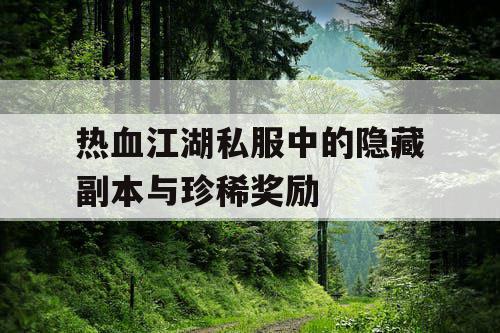 热血江湖私服中的隐藏副本与珍稀奖励