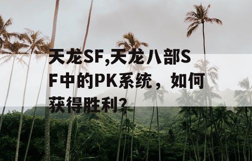 天龙SF,天龙八部SF中的PK系统，如何获得胜利？