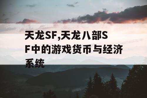 天龙SF,天龙八部SF中的游戏货币与经济系统