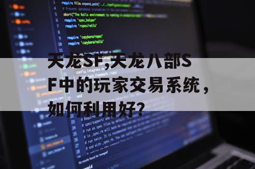 天龙SF,天龙八部SF中的玩家交易系统，如何利用好？