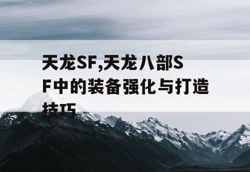 天龙SF,天龙八部SF中的装备强化与打造技巧