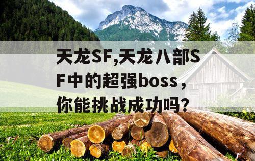 天龙SF,天龙八部SF中的超强boss，你能挑战成功吗？