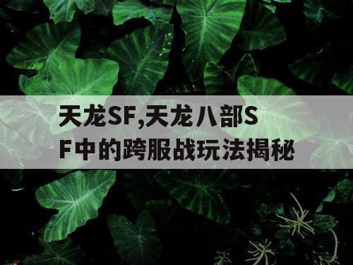 天龙SF,天龙八部SF中的跨服战玩法揭秘