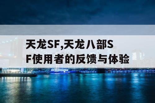 天龙SF,天龙八部SF使用者的反馈与体验