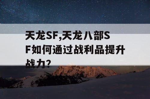 天龙SF,天龙八部SF如何通过战利品提升战力? 天龙SF,天龙八部SF如何通过战利品提升战力?
