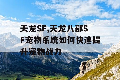 天龙SF,天龙八部SF宠物系统如何快速提升宠物战力