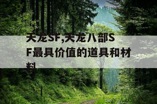 天龙SF,天龙八部SF最具价值的道具和材料