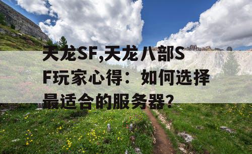 天龙SF,天龙八部SF玩家心得：如何选择最适合的服务器？