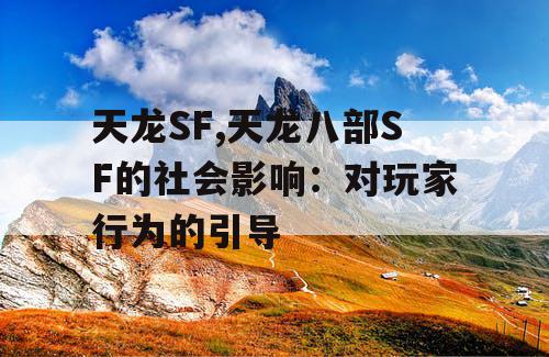 天龙SF,天龙八部SF的社会影响：对玩家行为的引导