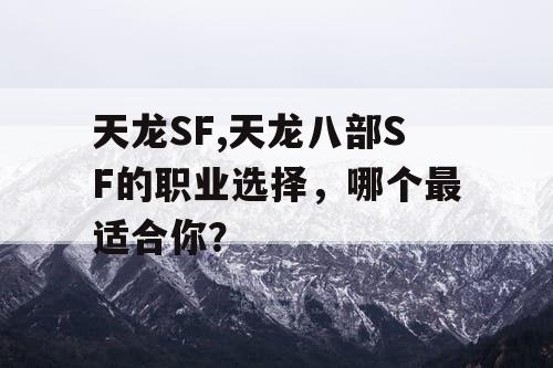 天龙SF,天龙八部SF的职业选择，哪个最适合你？