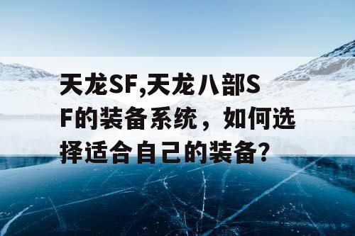天龙SF,天龙八部SF的装备系统，如何选择适合自己的装备？