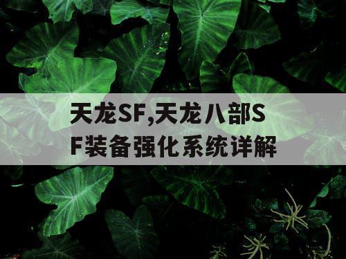 天龙SF,天龙八部SF装备强化系统详解