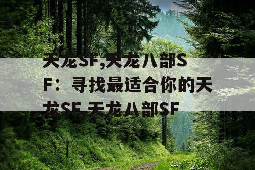 天龙SF,天龙八部SF：寻找最适合你的天龙SF,天龙八部SF