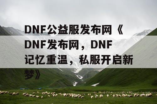 DNF公益服发布网《DNF发布网，DNF记忆重温，私服开启新梦》
