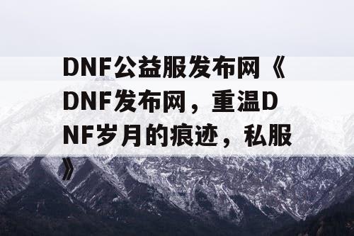 DNF公益服发布网《DNF发布网，重温DNF岁月的痕迹，私服》