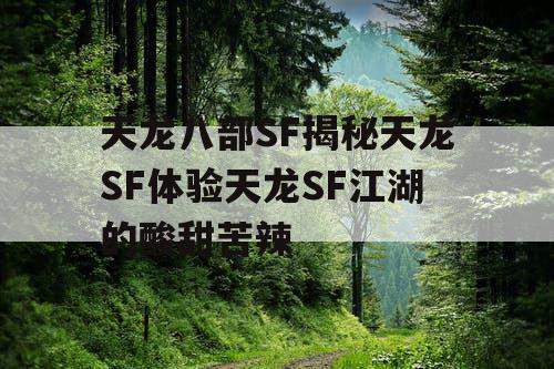 天龙八部SF揭秘天龙SF体验天龙SF江湖的酸甜苦辣