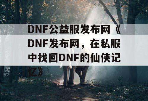 DNF公益服发布网《DNF发布网，在私服中找回DNF的仙侠记忆》