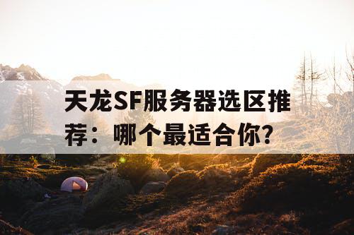 天龙SF服务器选区推荐：哪个最适合你？