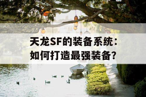天龙SF的装备系统：如何打造最强装备？