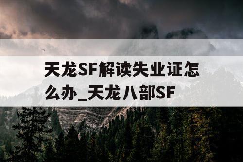 天龙SF解读失业证怎么办_天龙八部SF