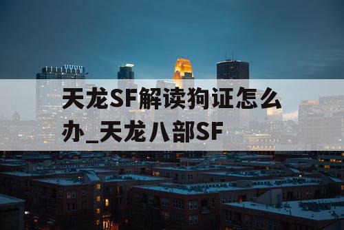 天龙SF解读狗证怎么办_天龙八部SF