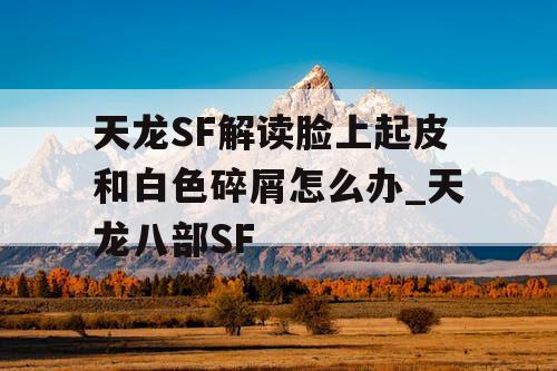 天龙SF解读脸上起皮和白色碎屑怎么办_天龙八部SF