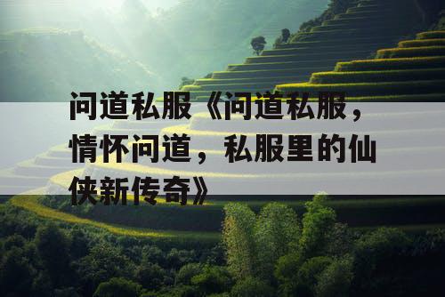 问道私服《问道私服，情怀问道，私服里的仙侠新传奇》