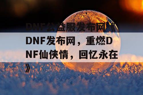 DNF公益服发布网《DNF发布网，重燃DNF仙侠情，回忆永在》