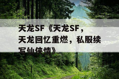天龙SF《天龙SF，天龙回忆重燃，私服续写仙侠情》