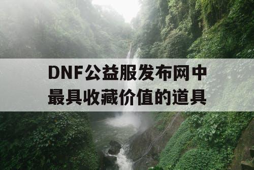 DNF公益服发布网中最具收藏价值的道具