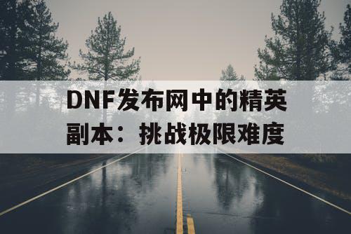 DNF发布网中的精英副本：挑战极限难度