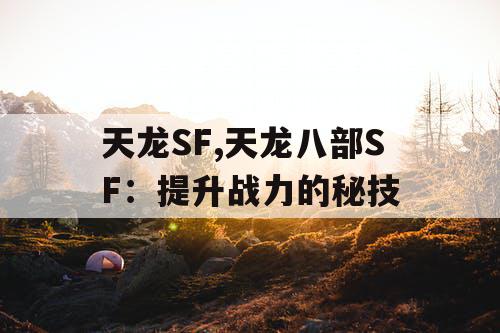 天龙SF,天龙八部SF：提升战力的秘技