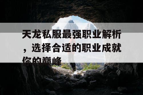 天龙私服最强职业解析，选择合适的职业成就你的巅峰