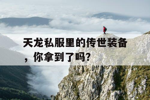 天龙私服里的传世装备，你拿到了吗？