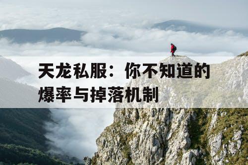 天龙私服：你不知道的爆率与掉落机制