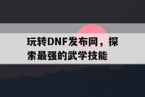 玩转DNF发布网，探索最强的武学技能