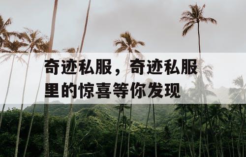 奇迹私服，奇迹私服 里的惊喜等你发现