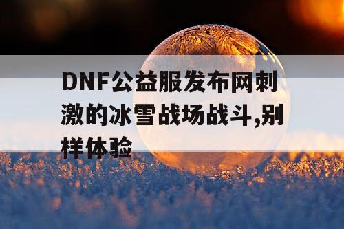 DNF公益服发布网刺激的冰雪战场战斗,别样体验