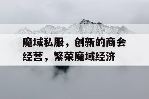 魔域私服,创新的商会经营,繁荣魔域经济 魔域私服,创新的商会经营,繁荣魔域经济
