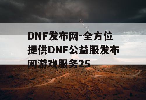DNF发布网-全方位提供DNF公益服发布网游戏服务25 DNF发布网-全方位提供DNF公益服发布网游戏服务25
