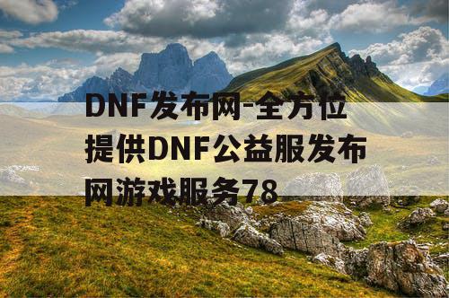 DNF发布网-全方位提供DNF公益服发布网游戏服务78