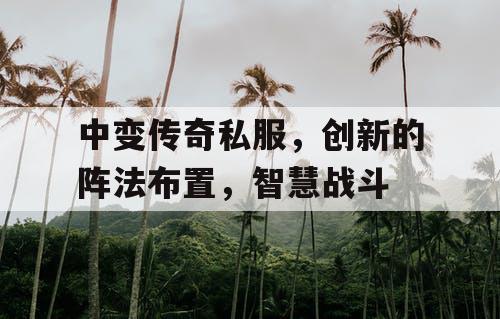 中变传奇私服，创新的阵法布置，智慧战斗